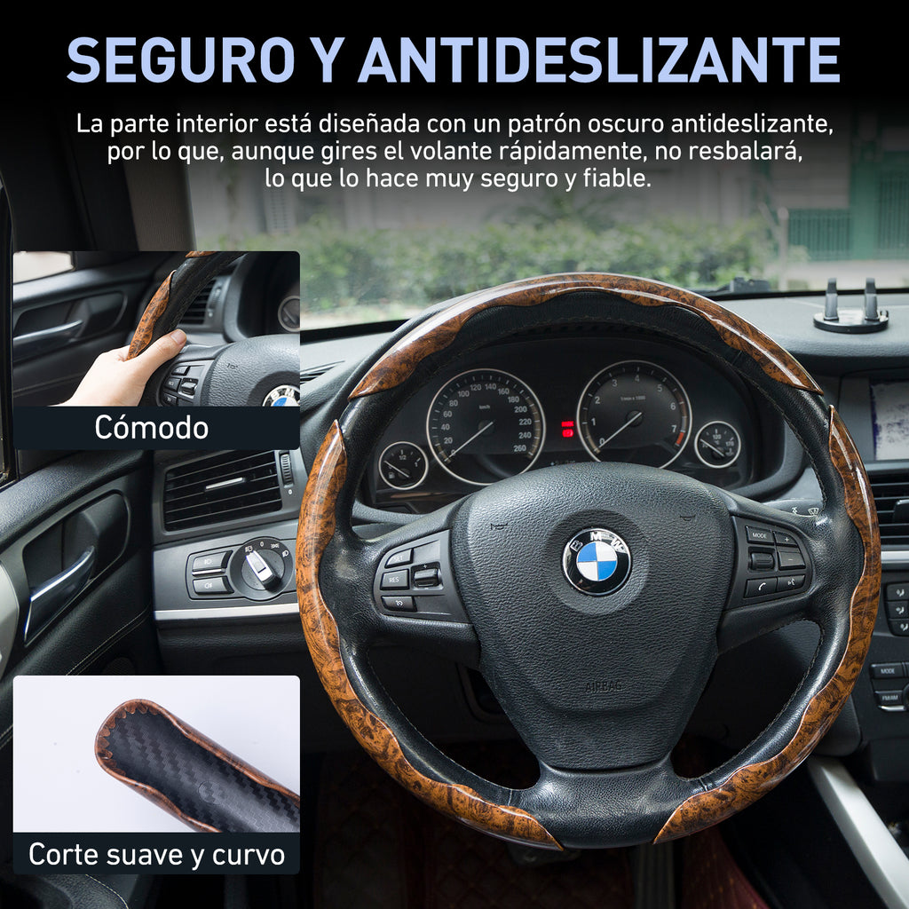 Universal Wood Grain Anti-Slip Car Steering Wheel Cover - BoLanAutoAccessories