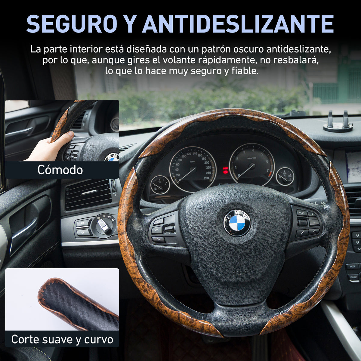Universal Wood Grain Anti-Slip Car Steering Wheel Cover - BoLanAutoAccessories