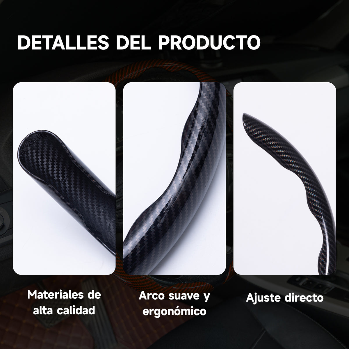 Carbon Fiber Non-Slip Steering Wheel Cover Universal Fit For All Vehicles - BoLanAutoAccessories