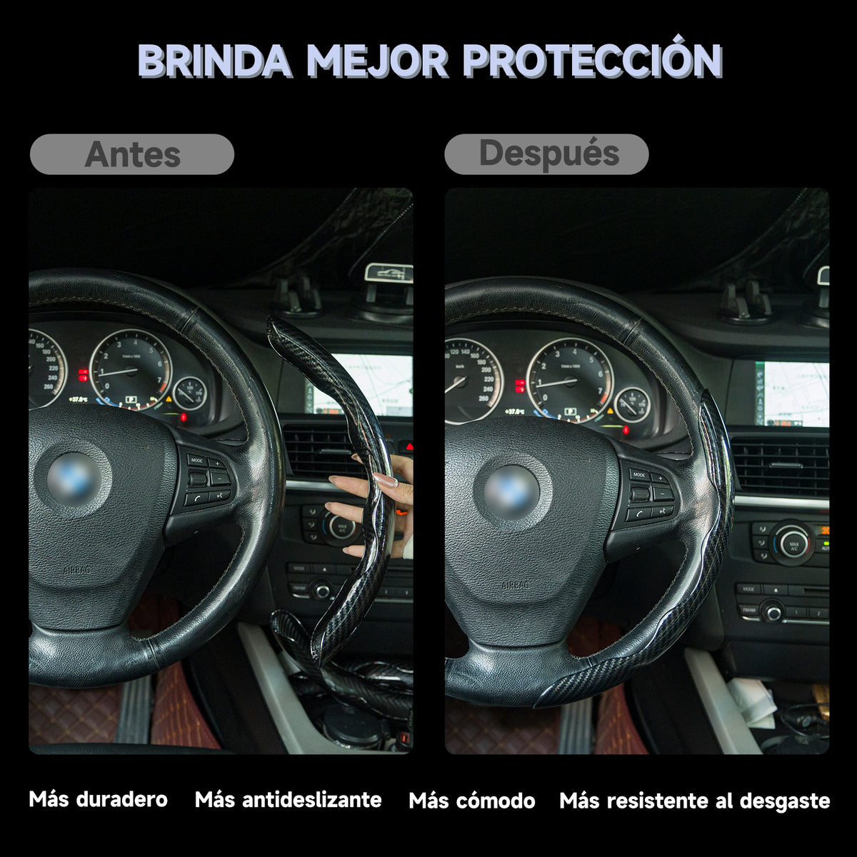 Carbon Fiber Non-Slip Steering Wheel Cover Universal Fit For All Vehicles - BoLanAutoAccessories