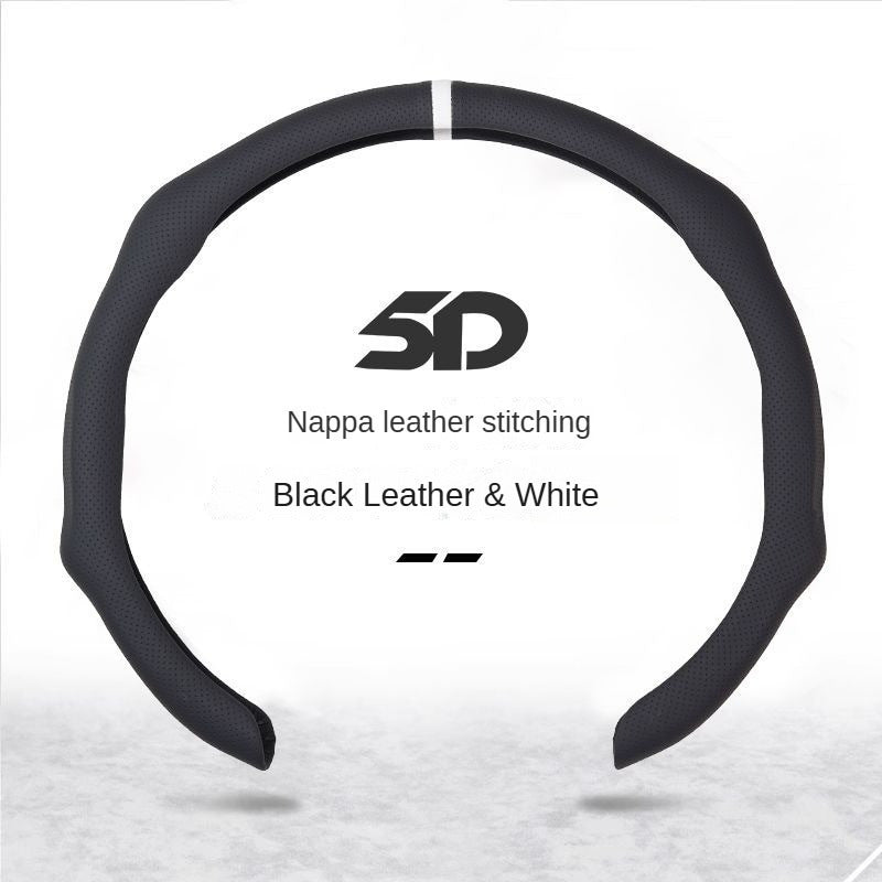 9D Nappa Leather Anti-Slip Universal Steering Wheel Cover For D-Type - BoLanAutoAccessories