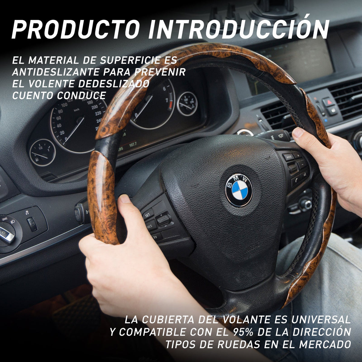 Universal Wood Grain Anti-Slip Car Steering Wheel Cover - BoLanAutoAccessories