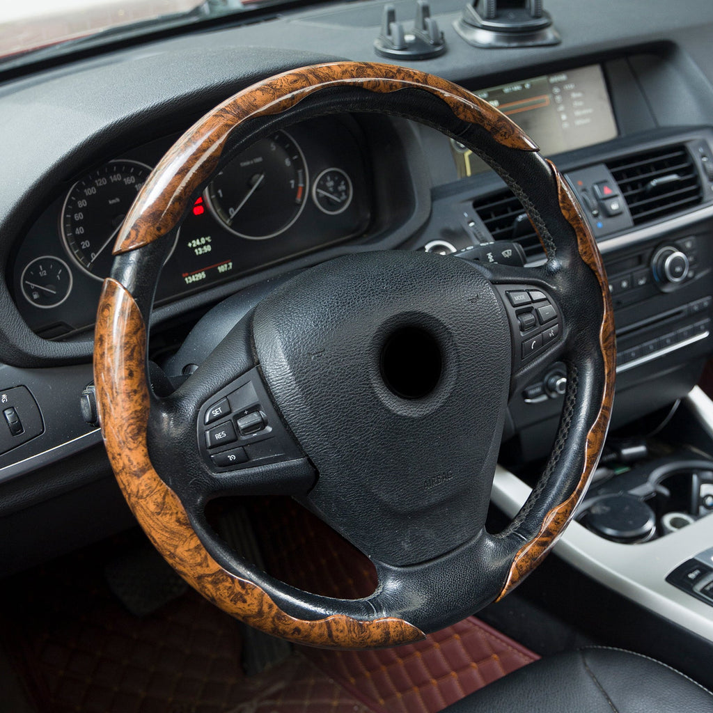 Universal Wood Grain Anti-Slip Car Steering Wheel Cover - BoLanAutoAccessories