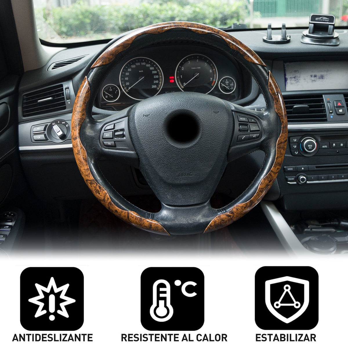 Universal Wood Grain Anti-Slip Car Steering Wheel Cover - BoLanAutoAccessories